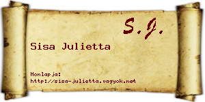 Sisa Julietta névjegykártya